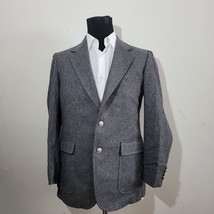 John Peel LTD Men Wool Light Gray Blazer Size 40R Half-lined Made in USA - £72.98 GBP