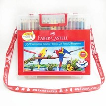 Faber-Castell Watercolor Pencil Drawing Art Brush &amp; Sharpener 36 Color Pencils - £34.02 GBP