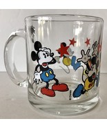 Disney MICKEY MOUSE Clear Glass Coffee Cup Mug VINTAGE Made in USA Colle... - £7.81 GBP