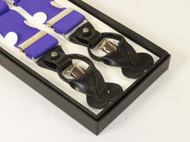 ELEGANT Suspenders Clip on and Button Option for Slacks or Suit Pants Purple image 3