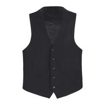 Men's Renoir Suit Vest V-neck Adjustable Strap 5Button 2Pockets 201-1 Black image 5