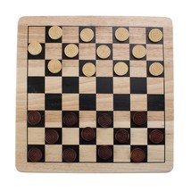 All Natural Wood 2-in-1 Checkers and Tic-Tac-Toe Set - £25.70 GBP