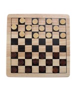 All Natural Wood 2-in-1 Checkers and Tic-Tac-Toe Set - £25.40 GBP