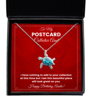 Postcard Collector Aunt Necklace Birthday Gifts - Turtle Pendant Jewelry  - £39.34 GBP
