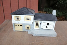 Plasticville 1908 Two Story Split Level House Gray &amp; White &amp; Cream - $13.99