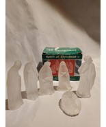 Spirit Of Christmas Six Piece Frosted Glass 1988 Nativity By Price Products - $11.88