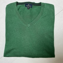 Brooks Brothers Supima Cotton Sweater Men&#39;s XL Pullover Green V Neck Lon... - $26.90