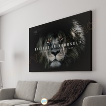 Lion Wall Art Believe in Yourself Motivational Quote Inspiration Print Art -P541 - £19.12 GBP+