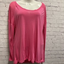 Juicy Couture Womens Casual Top Pink Long Sleeve Scoop Neck Logo USA S - £5.08 GBP