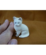 CAT-W23 little white Cat kitten shed ANTLER figurine Bali detailed love ... - $72.92