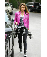 PINK Stylish Women&#39;s Leather Jacket Handmade Genuine Lambskin New Casual... - €98,08 EUR+