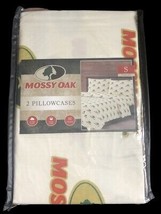 Mossy Oak Logo Standard Queen Pillowcases Cabin Lodge Hunting 20x30&quot; Camp Rustic - £20.65 GBP