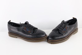 Vtg 90s Streetwear Womens 7.5 Chunky Leather Southwestern Oxford Shoes Black - £77.40 GBP