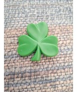 Green Plastic Clover St. Patrick&#39;s Shamrock Brooch Pin - $8.99