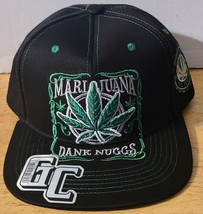 Marijuana Leaf Dank Nuggs Cannabis Weed Pot Snapback Baseball Cap ( Black ) - £12.00 GBP