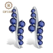 925 Sterling Silver Studs Earrings 3.0Ct Natural Blue Sapphire Gemstone Engageme - £70.81 GBP