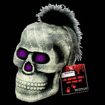 Tri Color Changing Led Skull Feather Mohawk Gothic Punk Halloween Prop Decoration - £11.59 GBP