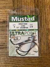Mustad #37173NP-BN Impact Hook Hook Size 1/0-1pk of 4pcs-Brand New-SHIPS N 24 HR - £23.16 GBP
