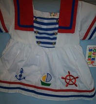 Vintage Baby Girls Sailor Top Sz 24 Months Deadstock Nwt Cute&amp;Sweet - £33.59 GBP