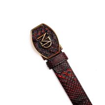 Men's Arkansas Genuine Snake Skin Belt BlackCherry image 2