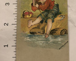 Young Boy Fishing Colorful Victorian Trade Card VTC 7 - £6.23 GBP