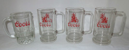 4 Vintage Coors Draft Beer Tall Mug - Heavy Glass - Collectible - £15.73 GBP