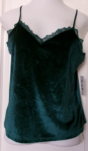 INC Green Velour Camisole with lace trim Size Medium - $11.77