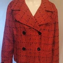 Vintage Red/Black Jacket by Plaza South Sz 16W - Petite - £22.20 GBP