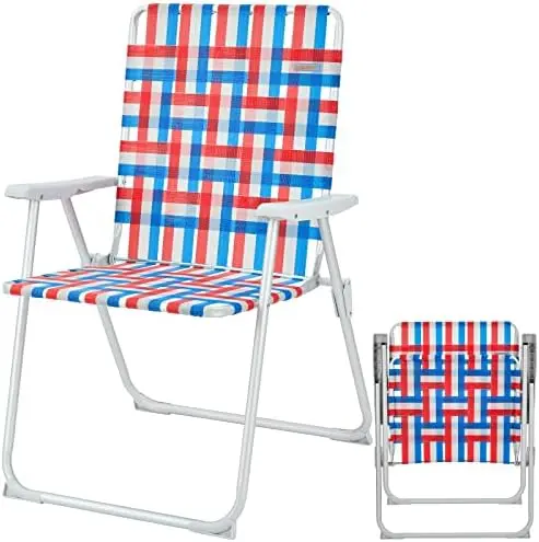 WEJOY Extra Wide Oversized Folding Beach Chair Aluminium Webbed Lawn Chair - £81.63 GBP+