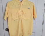 Columbia PFG Shirt Mens Medium Yellow Vented Short Sleeve Fishing Outdoo... - £13.15 GBP
