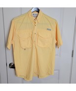 Columbia PFG Shirt Mens Medium Yellow Vented Short Sleeve Fishing Outdoo... - £13.44 GBP