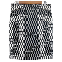 Diane Von Furstenberg Laury Honeycomb Pencil Skirt Black White Mini Womens 2 - £33.17 GBP