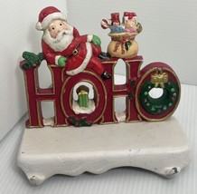 K.S.A. Cast Iron Double Stocking Holder ~ Ho Ho Santa, Gifts Heavy Chris... - £11.07 GBP