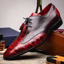 Anzio Genuine Alligator and Classic Calfskin Dress Shoes BlackCherry image 10