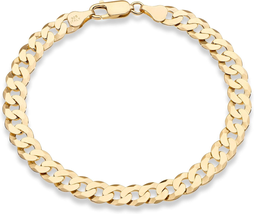 18K Gold over Sterling Silver Italian Diamond-Cut Cuban Chain Bracelet, ... - $1,714.16 MXN