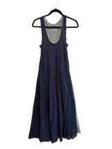BIASA Womens Dress Blue Lightweight Cotton Layered Sleeveless Maxi Lagen... - £32.98 GBP