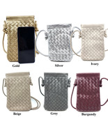 Women&#39;s Soft Vegan Leather Woven Cell Phone Bag - $17.99