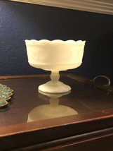 Antique Pedestal Bowl Candy Dish E.O. Brody Co.Cleveland Milkglass M6000 No Chip - £4.64 GBP