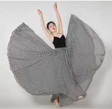 Black Striped Chiffon Skirt Summer Chiffon Long Skirt Plus Size Beach Skirt image 3