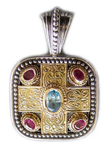  Gerochristo 3290 - Gold, Silver, Topaz &amp; Rubies - Medieval-Byzantine Pe... - $2,100.00