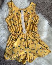 Love Maddie Yellow Floral Mini Shorts Jumpsuit Romper Top Shorts Girl’s ... - $8.90