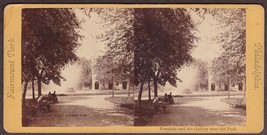 Philadelphia, PA Photo Stereoview - Fountain &amp; Art Gallery at Fairmount Park - £9.79 GBP