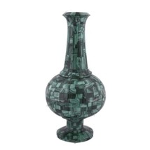 Malachite Stone Flower Vase Pot Exclusive Interior Display Item Home Decor Gift - $2,989.80