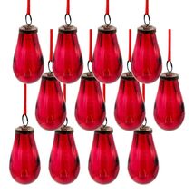Luster Glass Tear Drop Christmas Tree Ornaments, Set of 12 - $75.99