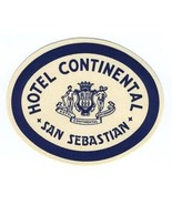 Hotel Continental Luggage Label San Sebastian Spain - £10.89 GBP