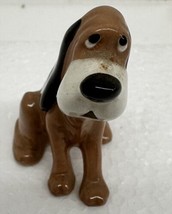 Vintage Bassett Hound Dog Figurine Ceramic Dollhouse Miniature - $17.77