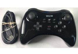 Nintendo Wii U Pro Controller OEM (WUP-005) Black - TESTED, WORKING + Cable - £31.06 GBP