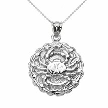 925 Sterling Silver Cancer July Zodiac Sign Pendant Necklace 16&quot; 18&quot; 20&quot;... - $39.06+