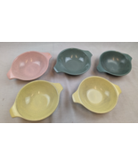 Lot of 5 Vtg Taylor Smith Taylor Pebbleford Lugged Cereal Bowl Teal Pink... - $546.25 MXN