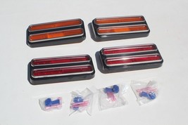 Chevy GMC Pickup Truck Front Rear LED Side Marker Lamp Set Amber Red Chr... - $164.82